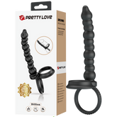 Pretty Love Dillion Anal Beads With Cock Ring Black Anal Beads and Balls